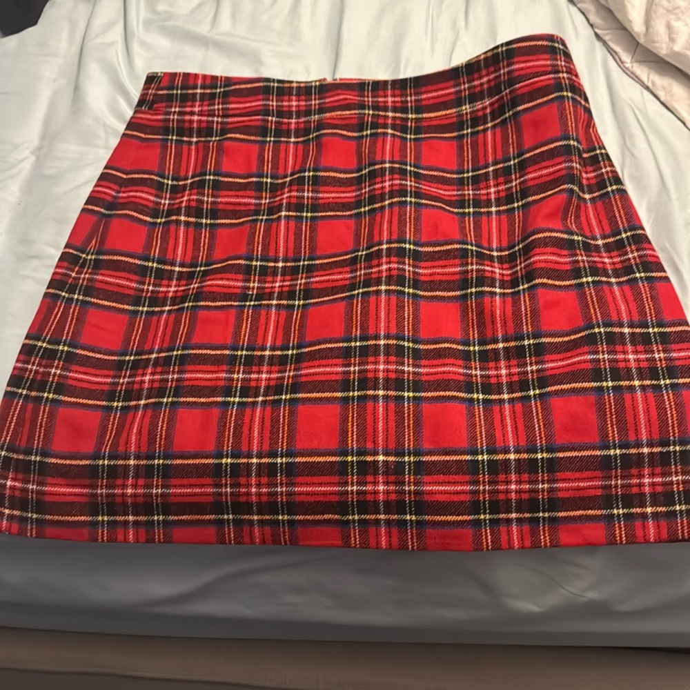 J crew wool plaid a line skirt